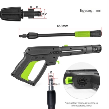 Magasnyomású autómosó vízpisztoly – alumínium fej, műanyag markolat, 160 bar / 2320 psi, permetezési távolság 2 m, kompatibil Elitech/Stanley/Sun Joe mosógépekkel