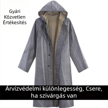 Vászonból készült szétválasztható esőkabát, hagyományos vastagságú, poncsó motorkerékpárokhoz és akkumulátoros autókhoz, egy személyre