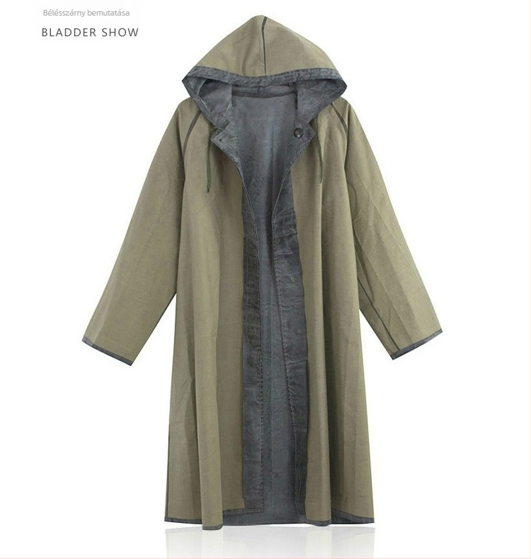 Vászonból készült szétválasztható esőkabát, hagyományos vastagságú, poncsó motorkerékpárokhoz és akkumulátoros autókhoz, egy személyre