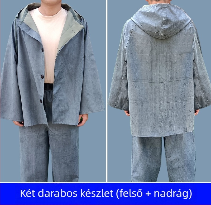 Vászonból készült szétválasztható esőkabát, hagyományos vastagságú, poncsó motorkerékpárokhoz és akkumulátoros autókhoz, egy személyre