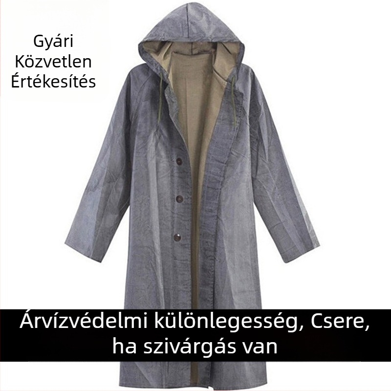 Vászonból készült szétválasztható esőkabát, hagyományos vastagságú, poncsó motorkerékpárokhoz és akkumulátoros autókhoz, egy személyre