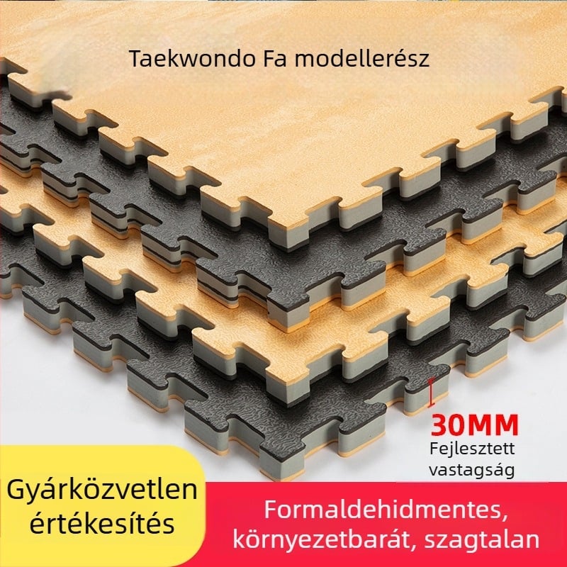 Taekwondo padlómat EVA habból, négyzetes alak, rácsos mintázat, mosható