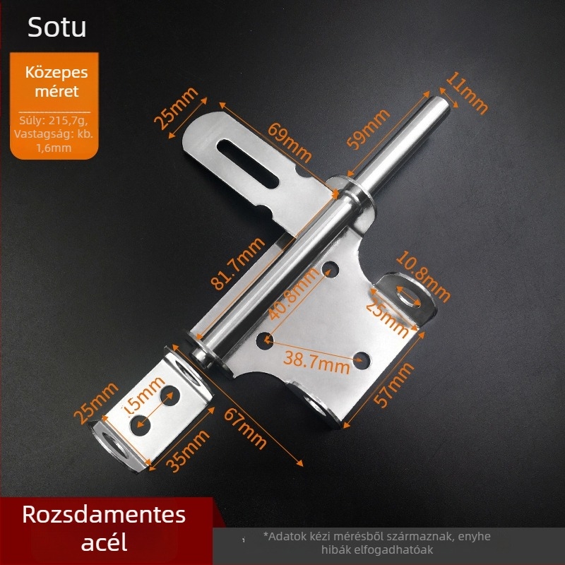 Sotegu Nehéz Ajtócsap MN-468, 304/201 Rozsdamentes acél, Polírozott felület