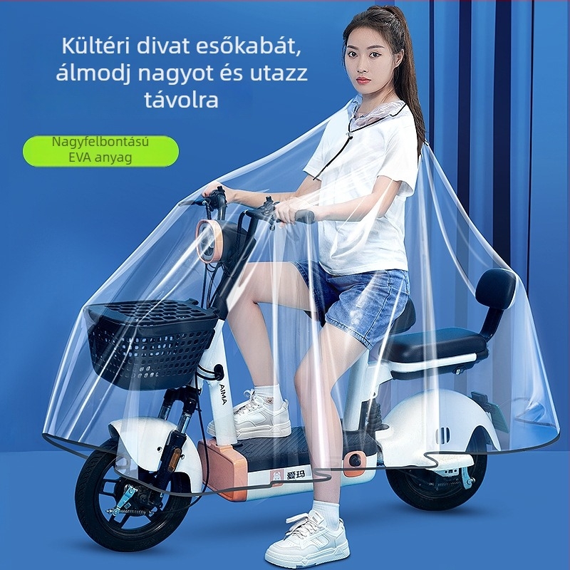 PVC könnyű esőponcsó felnőtteknek motoros és elektromos kerékpár vezetők számára