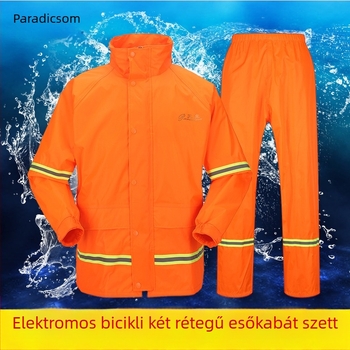 Motorkerékpárhoz használt osztott esőponcsó készlet, légáteresztő, kettős réteg, poliészter szövet, logónyomás