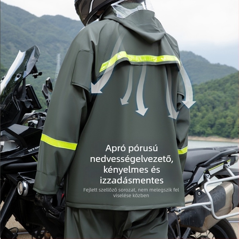 Esőponcsor készlet motorkerékpár/elektromos kerékpárhoz, PVC vízálló, felnőtteknek, testreszabható, logónyomtatás elérhető, QA-006FY