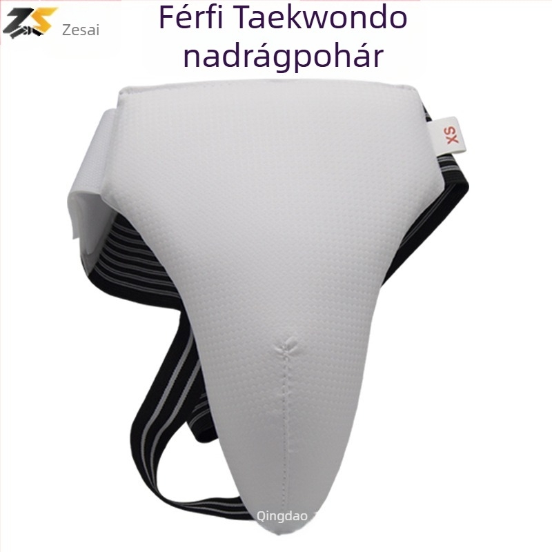 Taekwondo ágyékvédő - fű mintás PU anyag, felnőtt/gyerek méretek, márka Zesai, 60 darabos csomag
