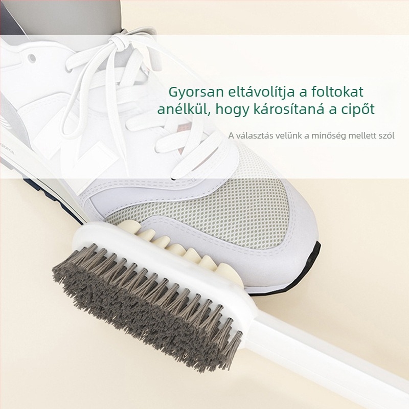 Hosszú nyelű cipőecset nyers gumiból, sneakershez – autóülések tisztítása és velúr tisztítása