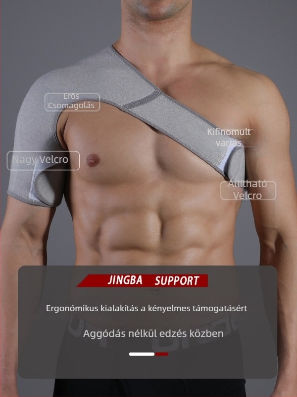Neoprén vállvédő felnőtteknek, állítható; alkalmas kosárlabdára, súlyemelésre, futballra, teniszhez, bokszhoz és más sportokhoz.