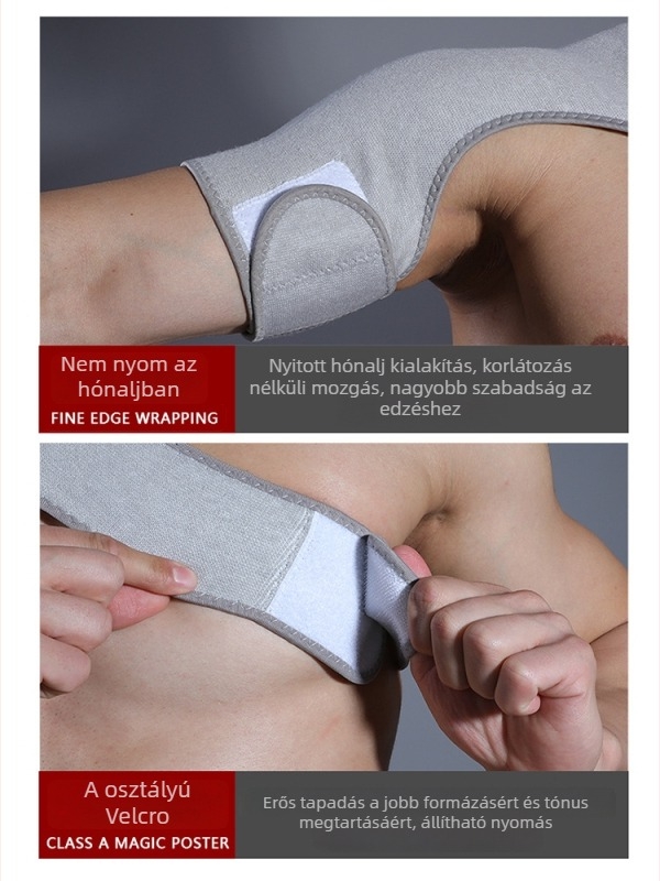 Neoprén vállvédő felnőtteknek, állítható; alkalmas kosárlabdára, súlyemelésre, futballra, teniszhez, bokszhoz és más sportokhoz.