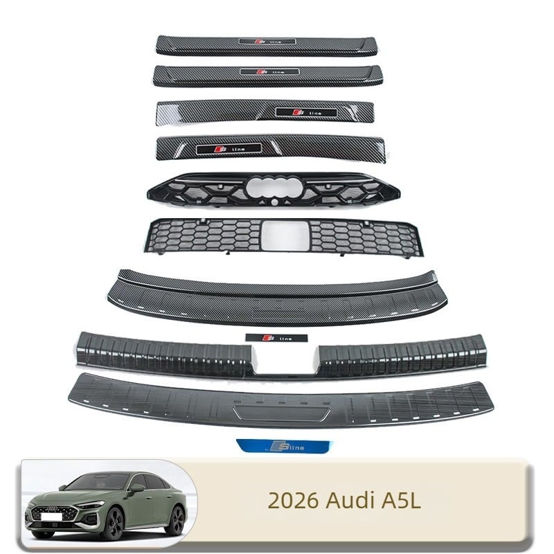 Audi A5L küszöbsáv szúnyoghálós védelemmel – belső és külső küszöbvédelem, ABS + 304 rozsdamentes acél, modell 122801l, 26 Audi A5L változathoz, karcolás- és kopásálló