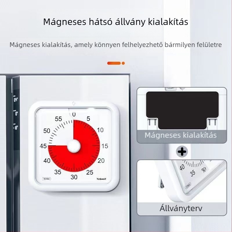 Nagy kijelzős mágneses vizuális időmérő világidővel — akkumulátoros kvarc óra