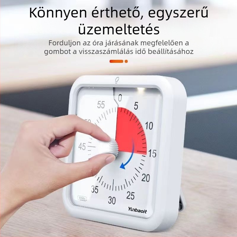 Nagy kijelzős mágneses vizuális időmérő világidővel — akkumulátoros kvarc óra