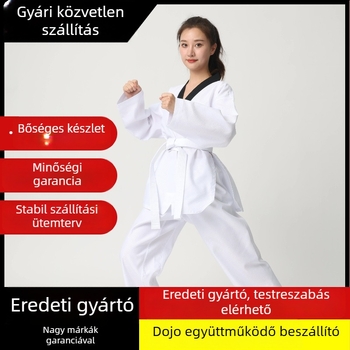 Taekwondo ruházat felnőtteknek és gyerekeknek, kezdőknek, hosszú- és rövid ujjú, nyár, karcsú szabás (keverék rost poliészter; bélés: poliészter; Taekwondo)