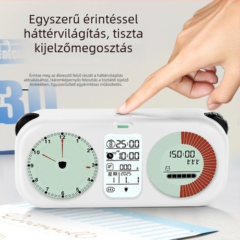 Három kijelzős vizuális időzítő diákok számára, LCD kijelző, elektronikus mozgás, elemmel működik, riasztás