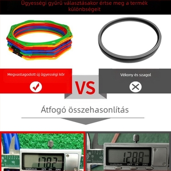 Nyolcszögletű agilitási edzőgyűrű – több sportághoz illő edzősegéd futáshoz, futballhoz és kosárlabdához, ABS anyag