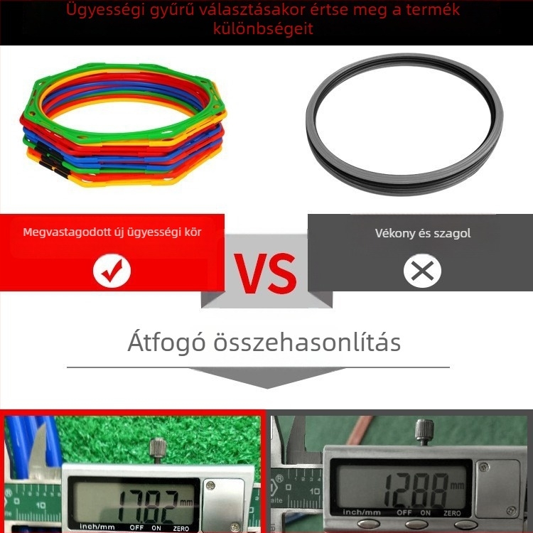 Nyolcszögletű agilitási edzőgyűrű – több sportághoz illő edzősegéd futáshoz, futballhoz és kosárlabdához, ABS anyag