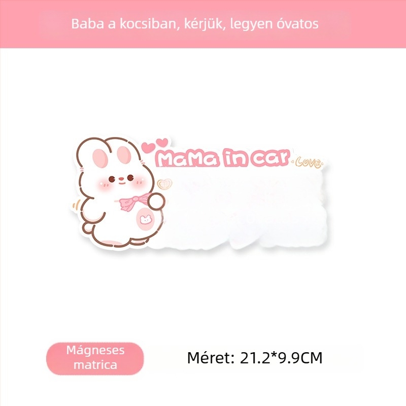 Autó matrica terhes nőknek és baba emlékeztető, rajzolt minta, öntapadós telepítés, bosivpwssy