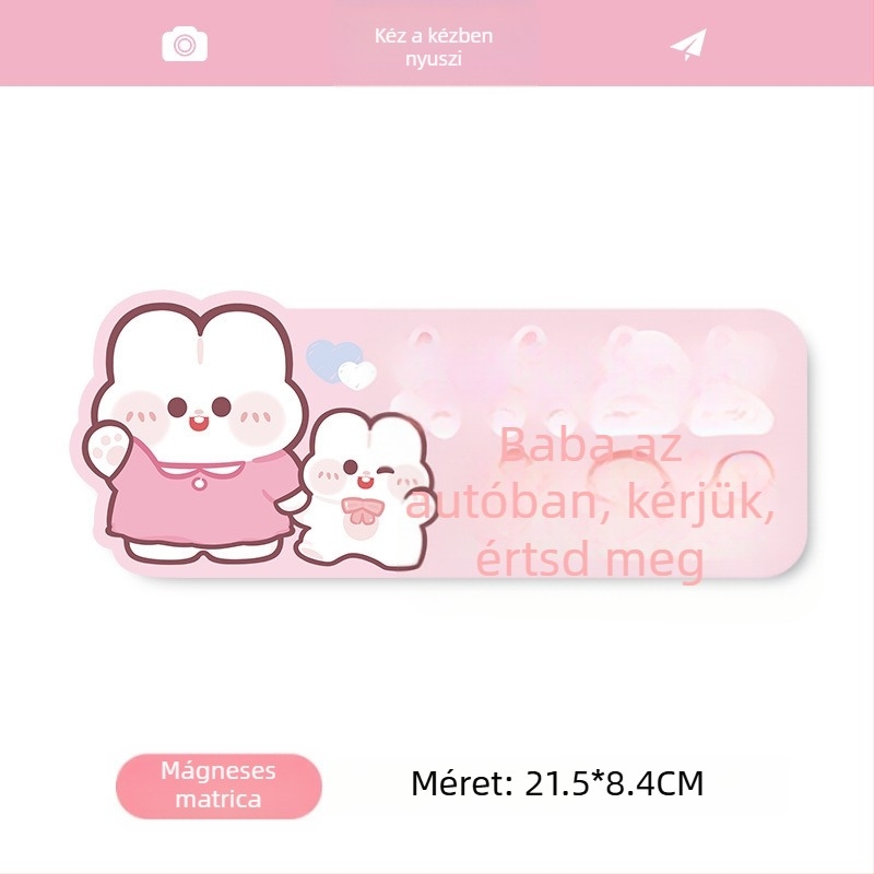 Autó matrica terhes nőknek és baba emlékeztető, rajzolt minta, öntapadós telepítés, bosivpwssy
