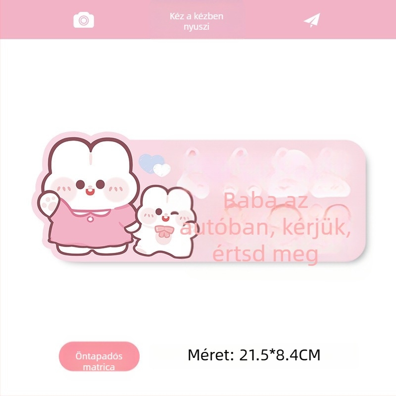 Autó matrica terhes nőknek és baba emlékeztető, rajzolt minta, öntapadós telepítés, bosivpwssy