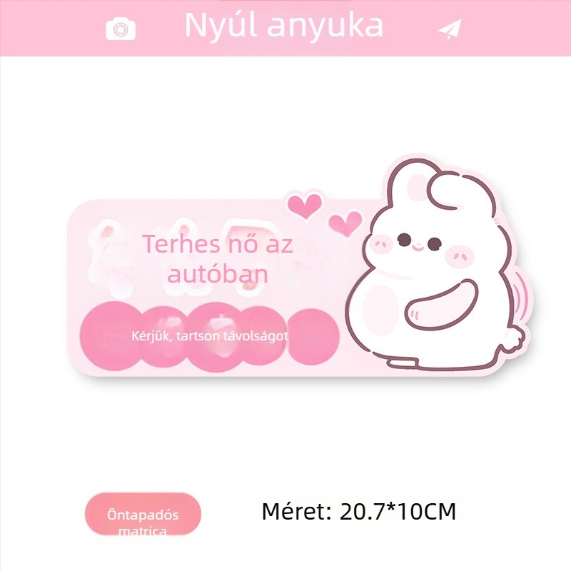 Autó matrica terhes nőknek és baba emlékeztető, rajzolt minta, öntapadós telepítés, bosivpwssy