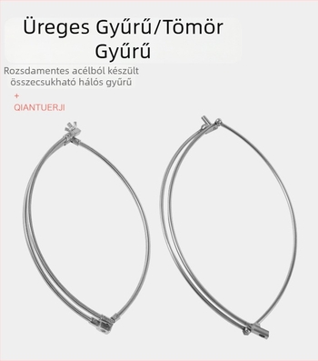 Rozsdamentes acélból készült híd/raft horgász háló, összecsukható, kötéles emeléssel, hálófej