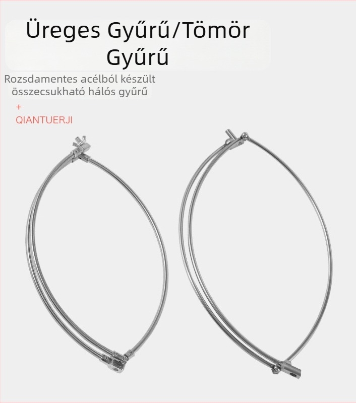 Rozsdamentes acélból készült híd/raft horgász háló, összecsukható, kötéles emeléssel, hálófej