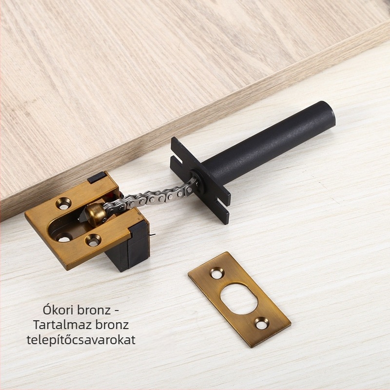 Mortise-típusú rejtett ajtólánc, cinkötvözetből, elektroplatolt felülettel, rejtett telepítés