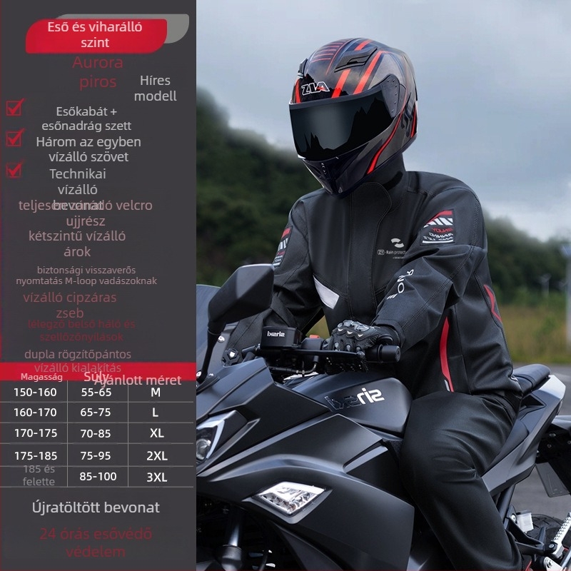 Split esőkabát motorosoknak fényvisszaverő panelek, vízálló PVC réteg, Chun yafang anyag, logónyomás elérhető, testreszabható, felnőtteknek