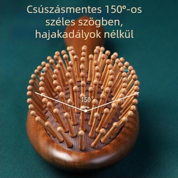 Szantálfa masszírozó fésű légpárnás párnával és masszázs fejjel, meridián ápoláshoz, hosszú hajhoz