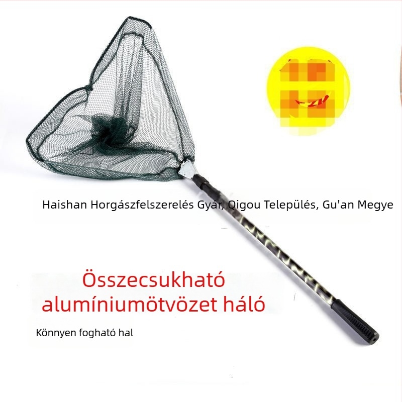 Háromszög alakú alumíniumötvözetű leszálló háló fejkerettel horgászathoz