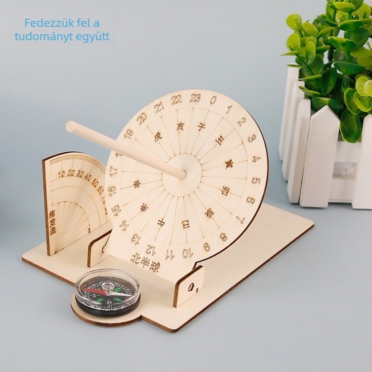 Gyerekek DIY napóra modell — faanyagú, 7-14 éveseknek, logóval ellátva, licencelhető magáncímkével