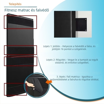 Fitnesz falvédő matrac – összecsukható, vastított hasizom-edzéshez, falvédelem, Pearl Cotton