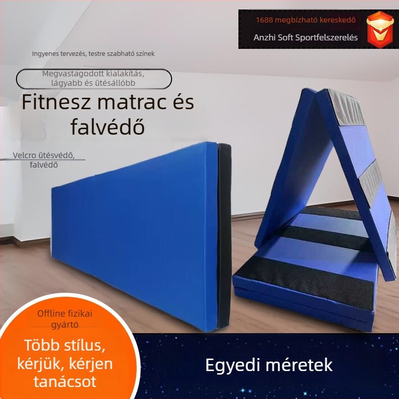 Fitnesz falvédő matrac – összecsukható, vastított hasizom-edzéshez, falvédelem, Pearl Cotton