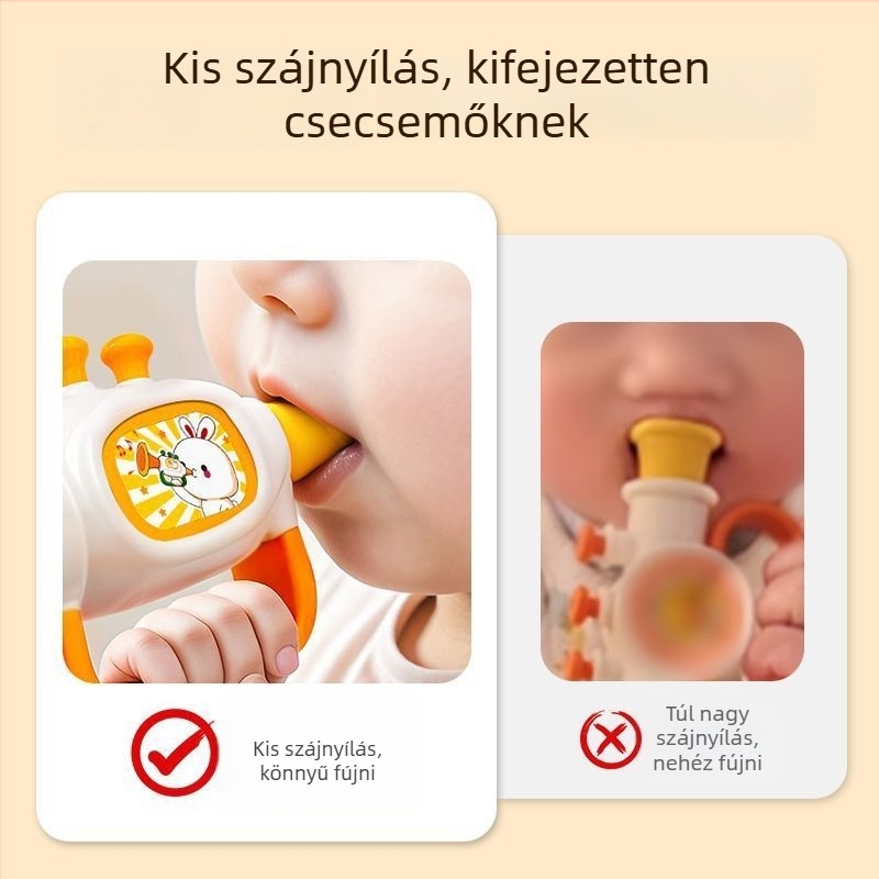Gyermekeknek szánt zenélő játék: mini trombita és harmonika, ABS anyag, Yisirui márka, 0–3 éveseknek