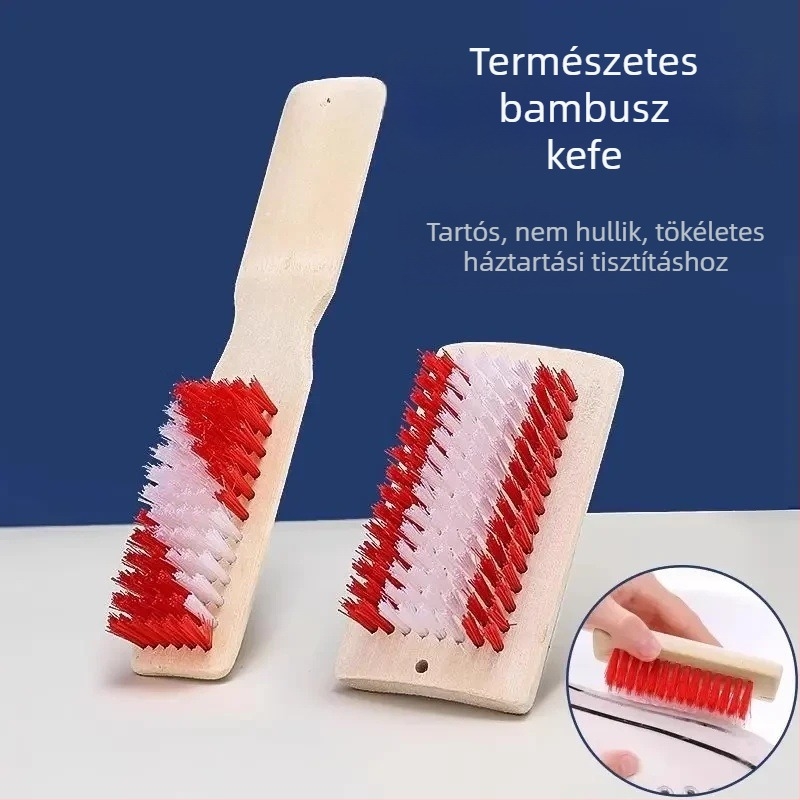 Öt darabos multifunkcionális tisztítóecset-készlet: természetes bambusz cipőecset és hosszú nyelű mosóecset kemény sörtékkel