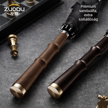 Automatikus hosszú fogantyújú esernyő, alumínium bordákkal és tengellyel, 170T anyagú szövet, szélálló, megerősített
