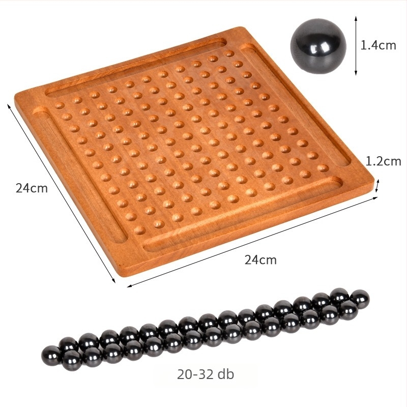 Fából készült mágneses sakk puzzle két játékos számára - asztali játék 4-6 éves gyerekeknek