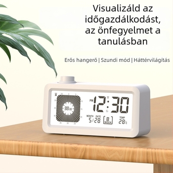 Kettős kijelzős időzítő óra (analóg + digitális) – hőmérő, ébresztő, kronométer, naptár