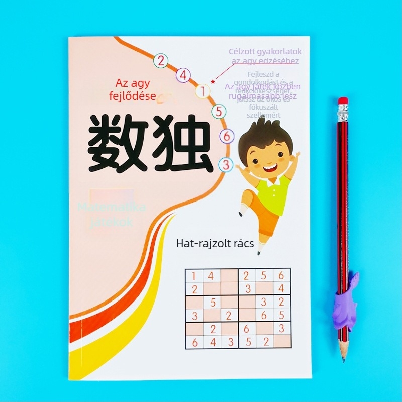 Sudoku játékfüzet gyermekeknek 4–6 éveseknek, papír, beltéri puzzle‑játék