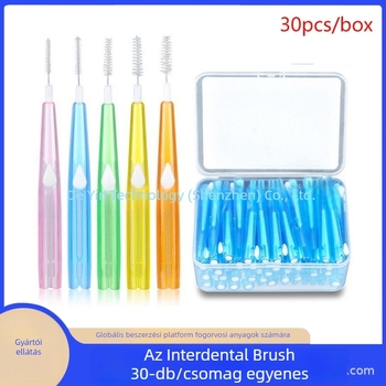 Egyenes toló-nyomó interdental ecset fogszabályozó készülékekhez, 30 db/csomag, modell 52012