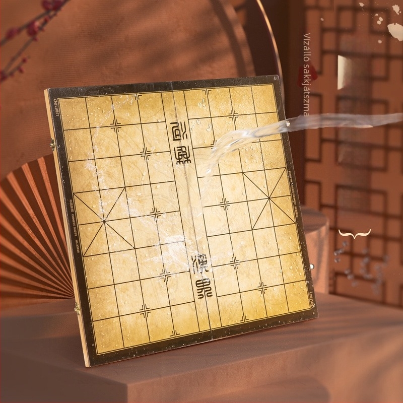 Mágneses tömörfa kínai sakkkészlet, összecsukható és hordozható, oktató játék