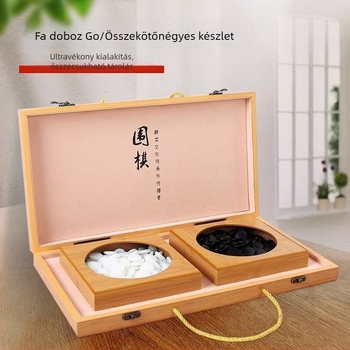Fa Go készlet gyerekeknek és kezdőknek, összecsukható dobozzal, 19×19 tábla