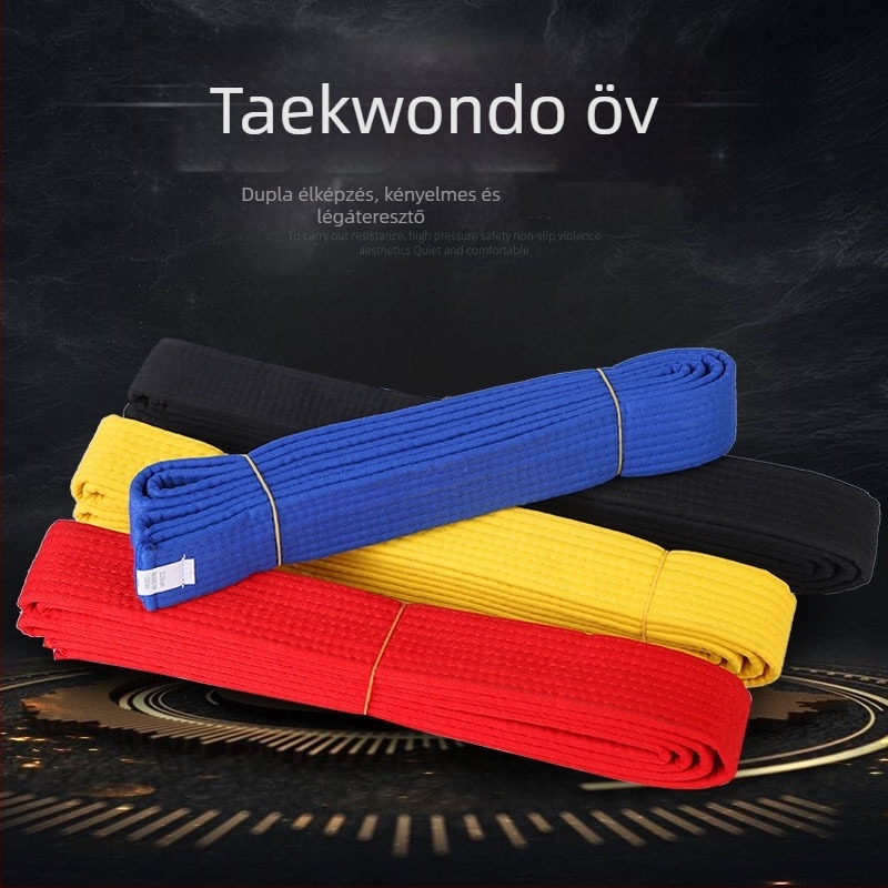 Színes Taekwondo övek diákok számára nyomtatható felirattal