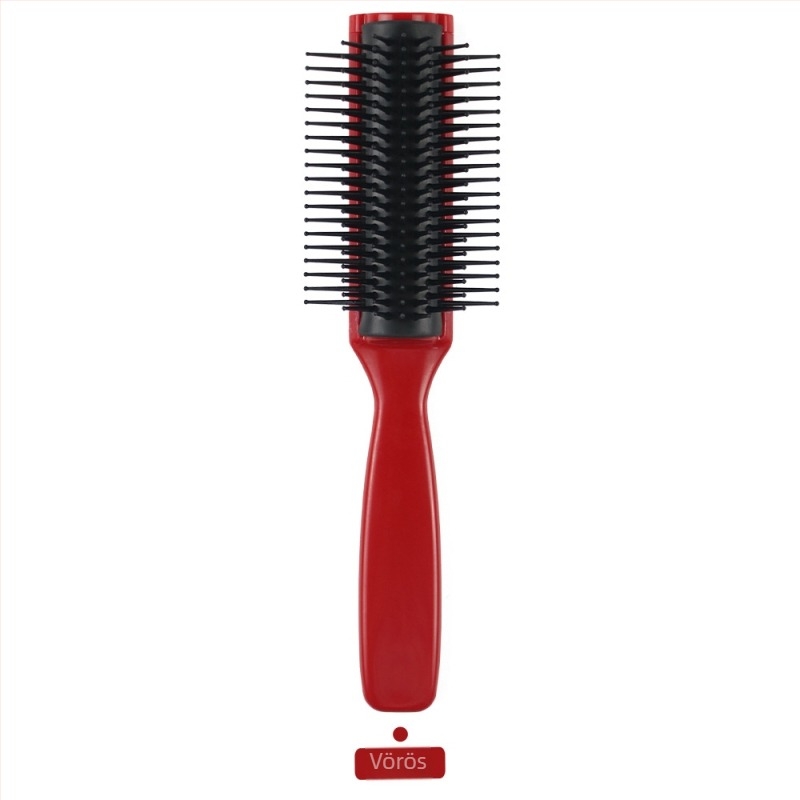 Hajformázó fésű göndör hajra, kilencsoros, ABS műanyag, antistatikus, masszázs