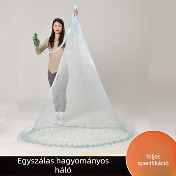 Kézzel dobható horgász háló, koreai stílusú lánccal, 0,3 szem, PE anyag