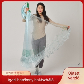 Kézzel dobható horgász háló, koreai stílusú lánccal, 0,3 szem, PE anyag