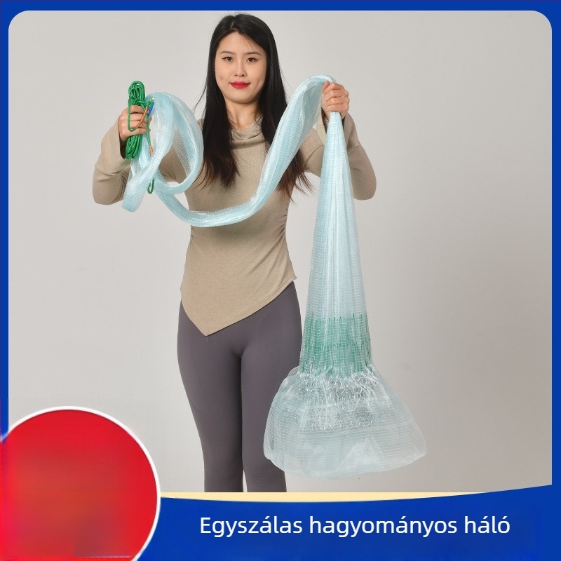 Kézzel dobható horgász háló, koreai stílusú lánccal, 0,3 szem, PE anyag