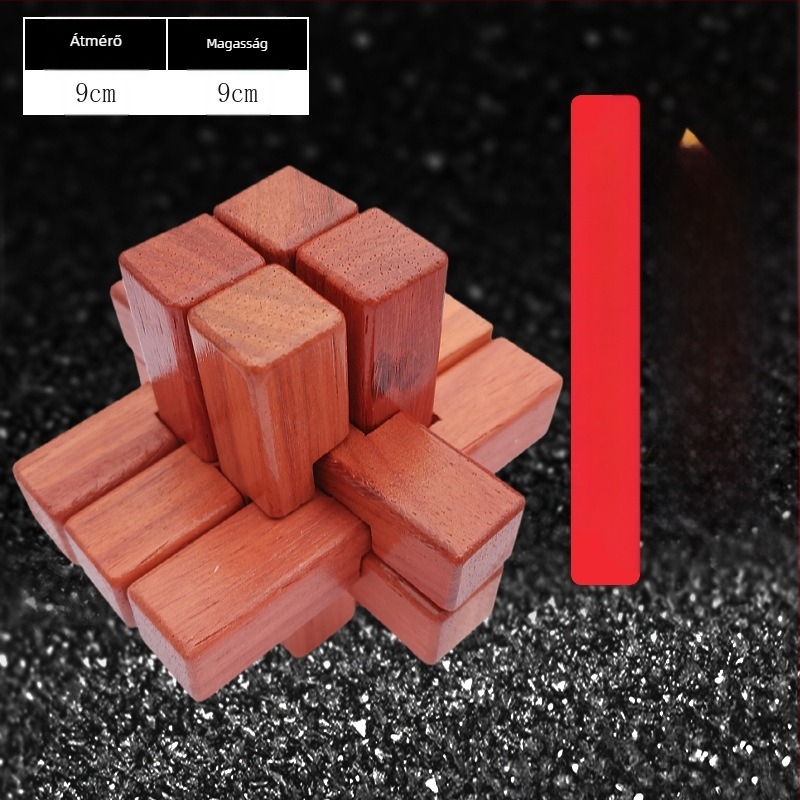 Fából készült Luban zár puzzle – szétszerelés és összeszerelés felnőtteknek és gyerekeknek; finommotorika és türelem fejlesztése; 7–14 éveseknek ajánlott; logó OEM testreszabás elérhető