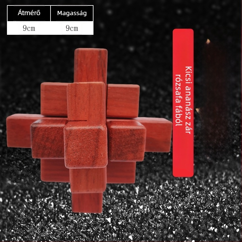 Fából készült Luban zár puzzle – szétszerelés és összeszerelés felnőtteknek és gyerekeknek; finommotorika és türelem fejlesztése; 7–14 éveseknek ajánlott; logó OEM testreszabás elérhető